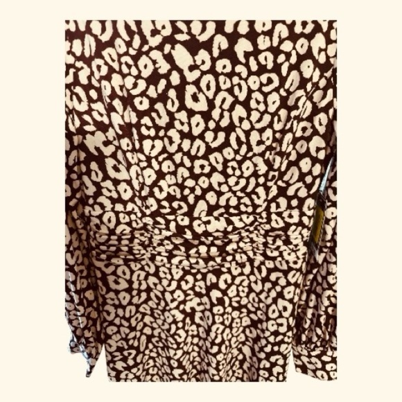 Jessica Howard Petite Women’s Long Sleeve Animal Print Midi Dress Size 8P - Picture 9 of 12